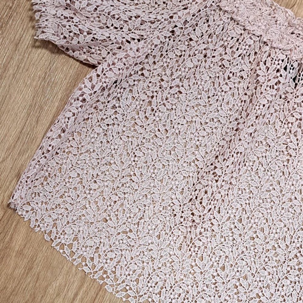 Zara Basic Rose Lace Crop Top - Medium - image 2